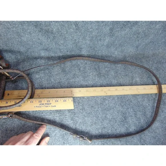 Michael Kors Mercer Small Satchel Bag Brown Monogram Pebble Leather - Picture 15 of 16